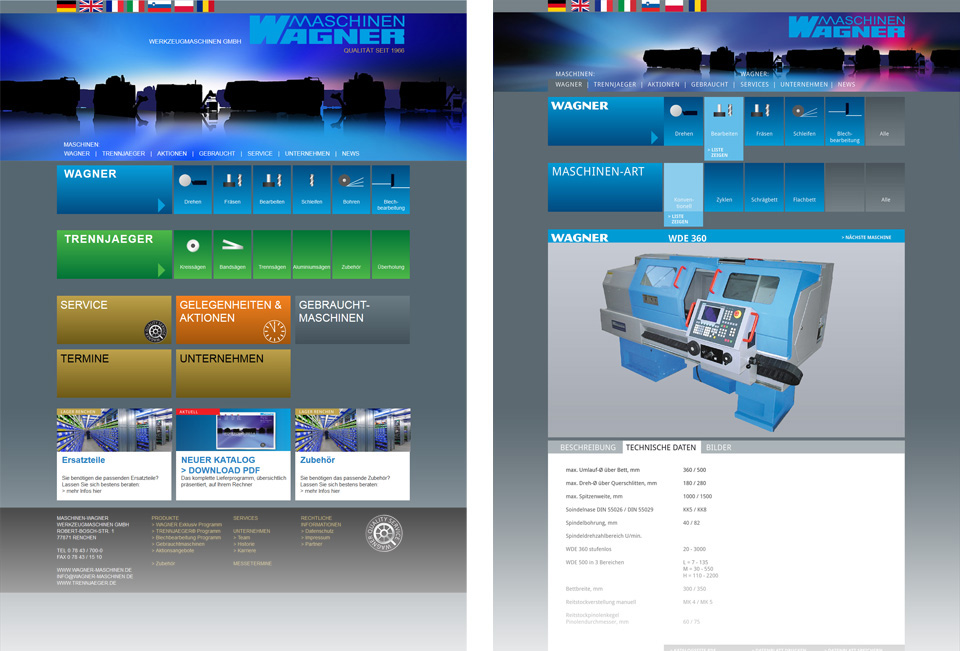 Maschinen Wagner Website